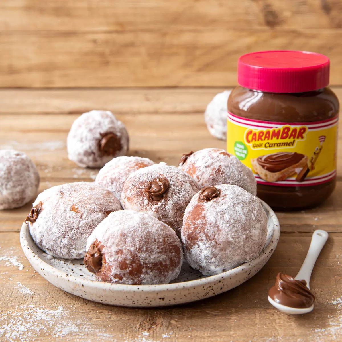 Beignets à la pâte à tartiner Carambar